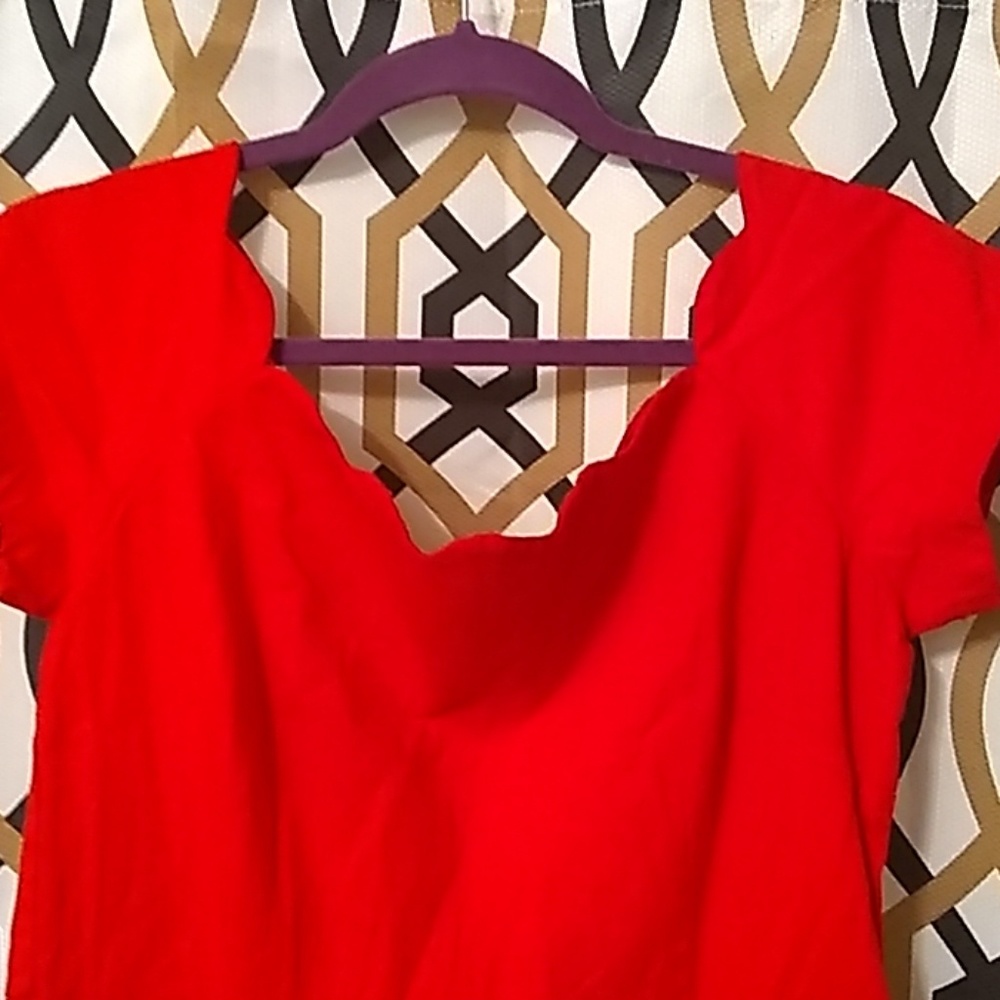 Red flared tail dress